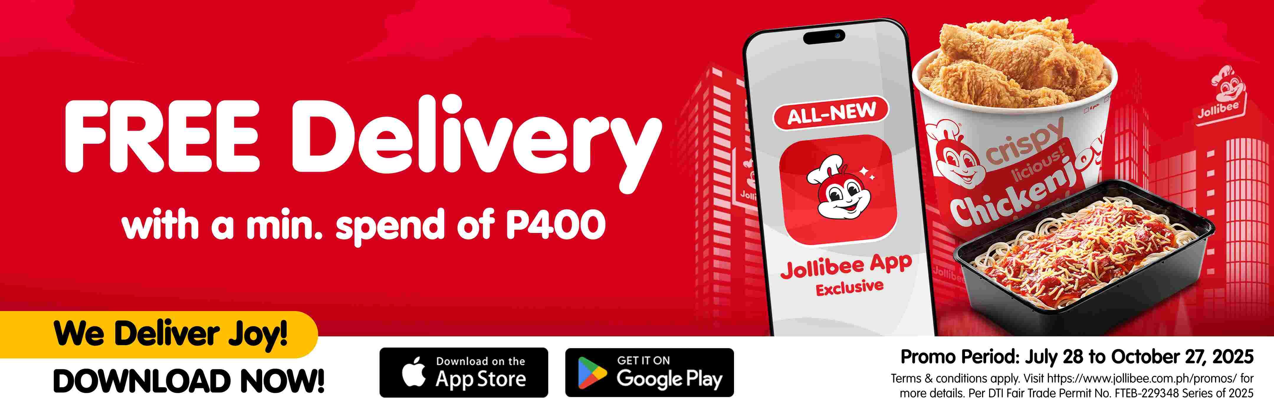 Jollibee Free Delivery Promo