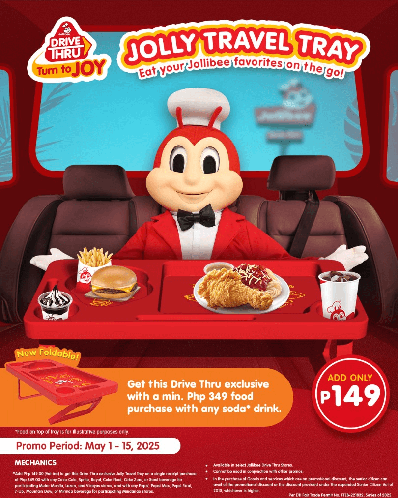 Jollibee Turn to JOY Jolly Travel Tray Novelty Item